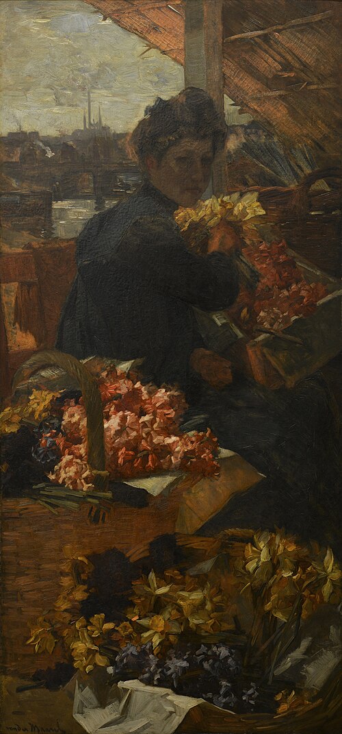 Bloemenverkoopster, , Marinus van der Maarel