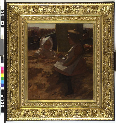 Twee kinderen aan het strand, 1900, Marinus van der Maarel