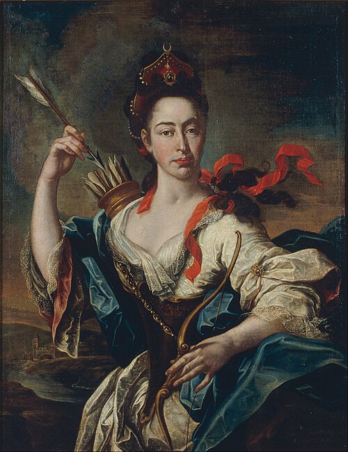 Portrait of a Woman with Attributes of Diana, 1725, Pere Crusells