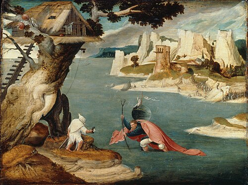 Saint Christopher carrying the Christ Child, 1520, Pseudo Jan Wellens de Cock