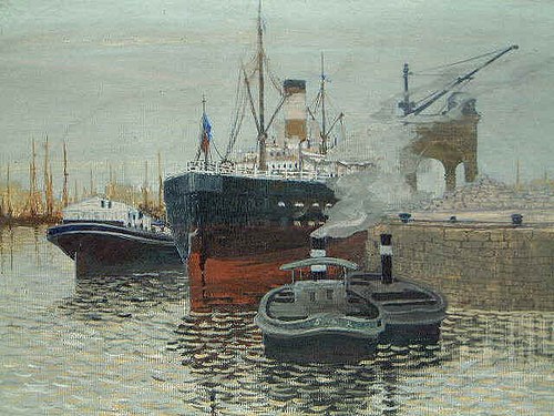 Schiffe im Hafen, , Hugo Baar