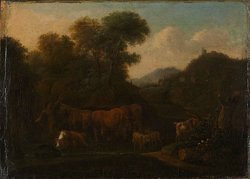 Mountain Landscape with Shepherd, 1735, Jan Gool