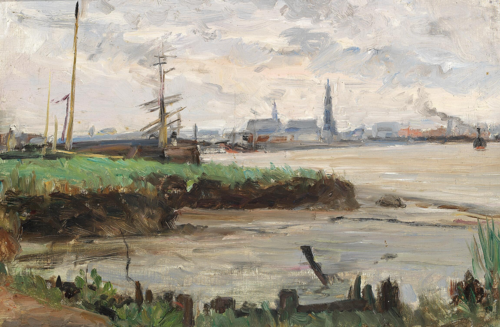 The port of Antwerp., 1889, Albert Gottschalk