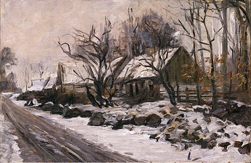 From Sct. Jørgensbjerg near Roskilde. Grey Winter’s Day., 1894, Albert Gottschalk