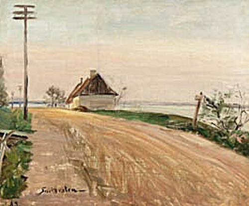 Strandvejen at Snekkersten., 1891, Albert Gottschalk