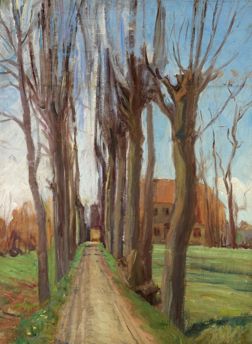 A road in Emdrup., 1894, Albert Gottschalk