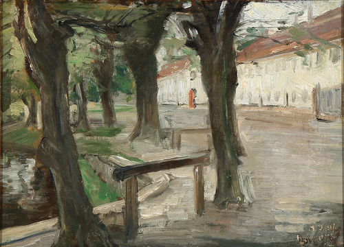 The outer courtyard at Kronborg, 1887, Albert Gottschalk