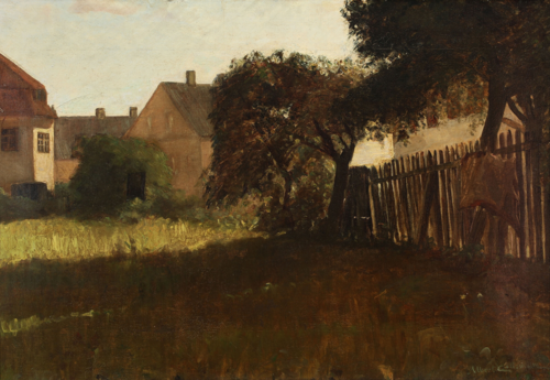A summer day in a Garden in Vesterbro, Copenhagen, , Albert Gottschalk