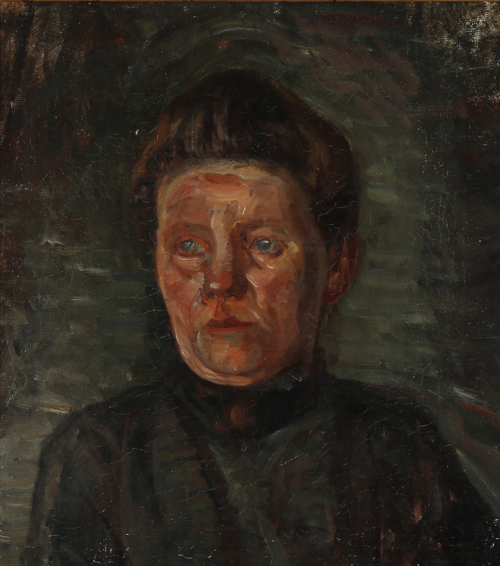 Portrait of a woman in black., 1892, Albert Gottschalk