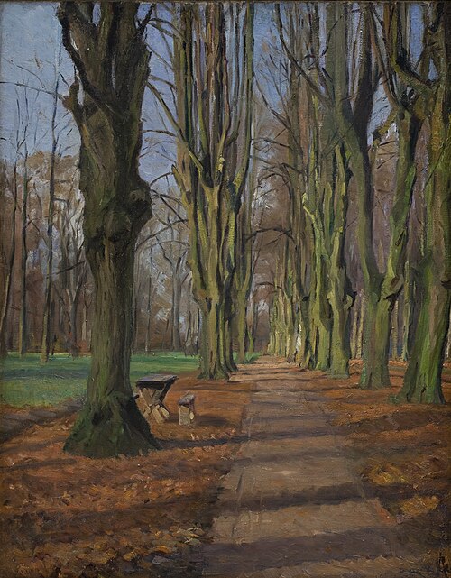 An Avenue in Søndermarken. Frederiksberg, 1889, Albert Gottschalk
