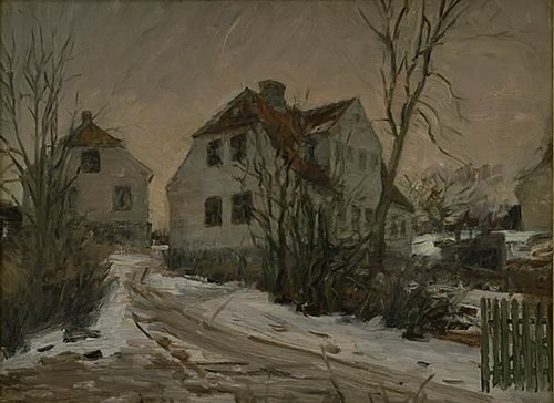Vinterdag i Lyngby, 1904, Albert Gottschalk