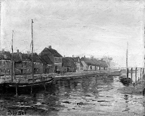 Skibbroen i Ribe, 1889, Albert Gottschalk
