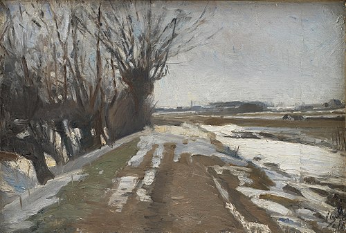 Winter Landscape. Utterslev near Copenhagen, 1887, Albert Gottschalk