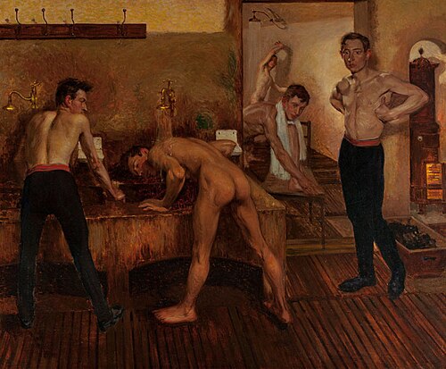 Showers in a Prague Sokol I, 1902, Miloš Jiránek