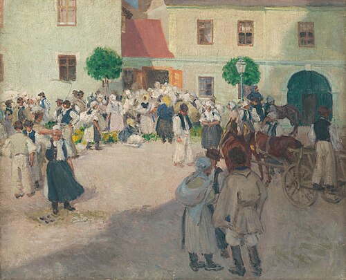 Market in Myjava, 1903, Miloš Jiránek