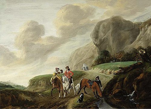 Landscape with a Falcon Hunt, 1650, Claes van Beresteyn