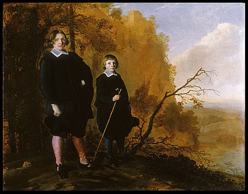 Two Boys in a Landscape, 1650, Herman Mijnerts Doncker
