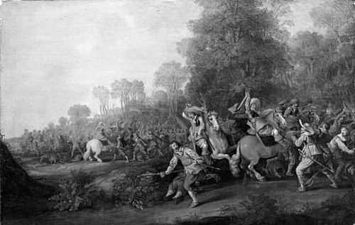 Skirmish between Horsemen and Foot-Soldiers, 1636, Herman Mijnerts Doncker