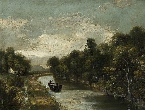 River Lagan with Barge, , Hugh Frazer