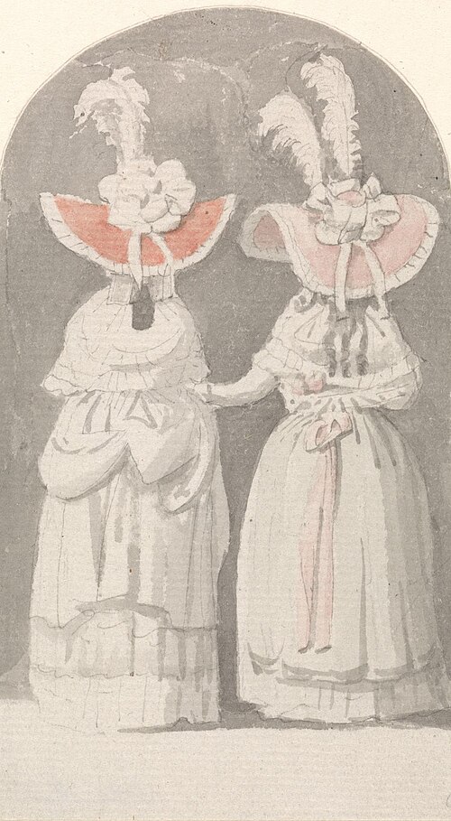 Two Ladies Wearing Extravagant Plumed Hats, , Anthony Highmore