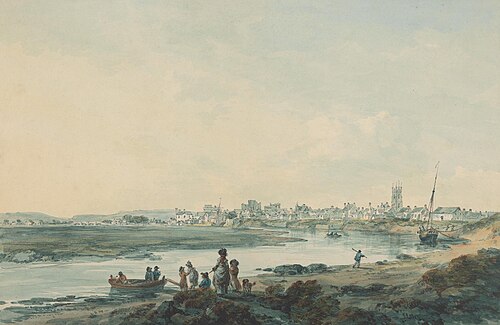 Cardiff from the South, 1789, Julius Ibbetson