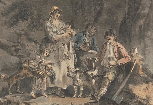Woodcutter and His Family, , Julius Ibbetson