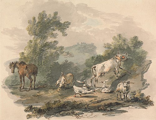 Farmyard Animals: Tribulation, 1797, Julius Ibbetson