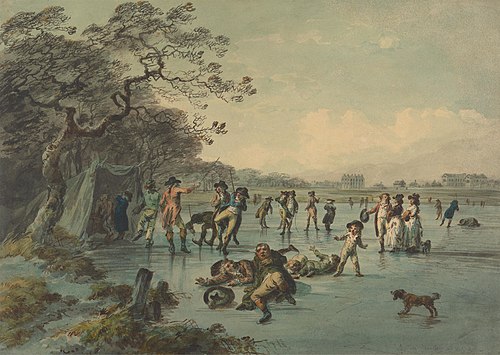 Skating in Hyde Park, 1785, Julius Ibbetson