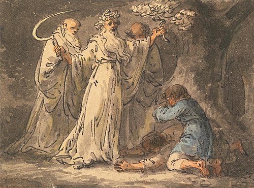 Cutting Mistletoe from it by the Druids, , Julius Ibbetson