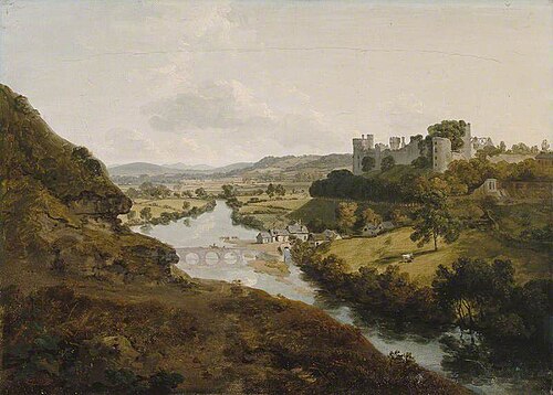 Ludlow Castle from Whitcliffe, Shropshire, 1792, Julius Ibbetson