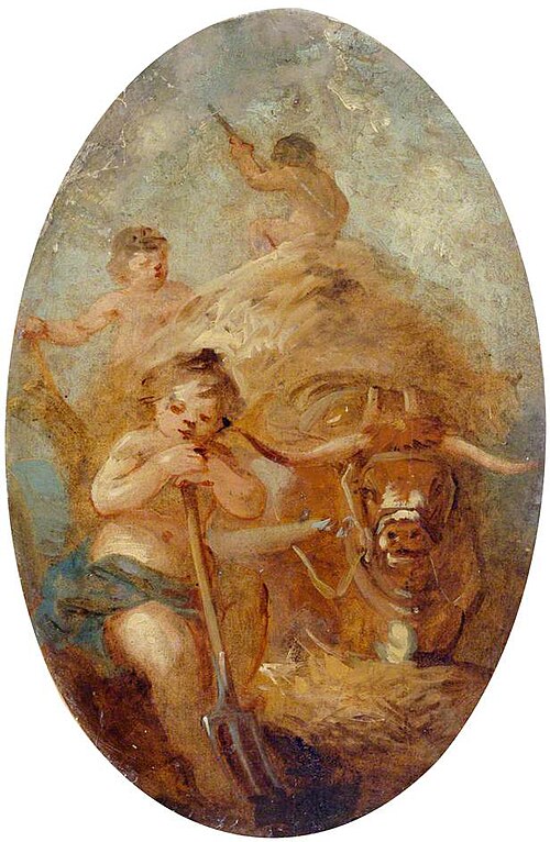 Putti Carting Hay, 1795, Julius Ibbetson