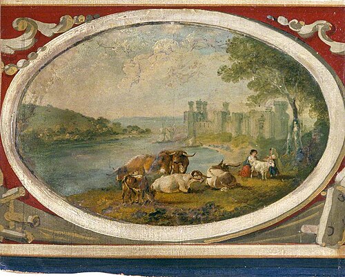 View of Caernarvon Castle, 1795, Julius Ibbetson