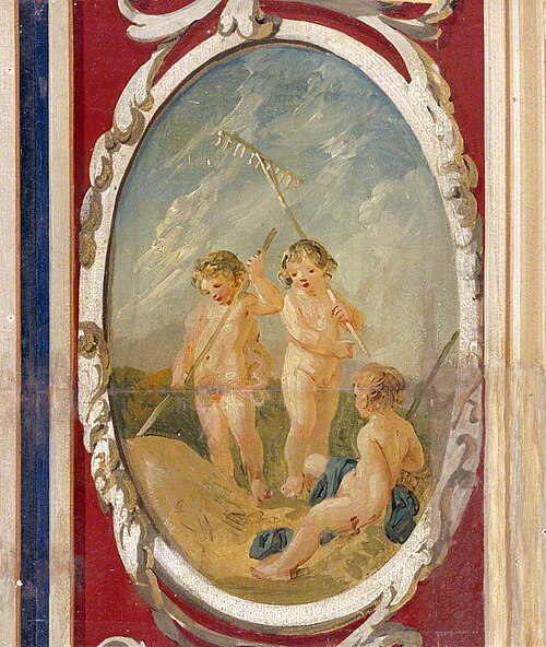 Putti Raking Hay, 1795, Julius Ibbetson