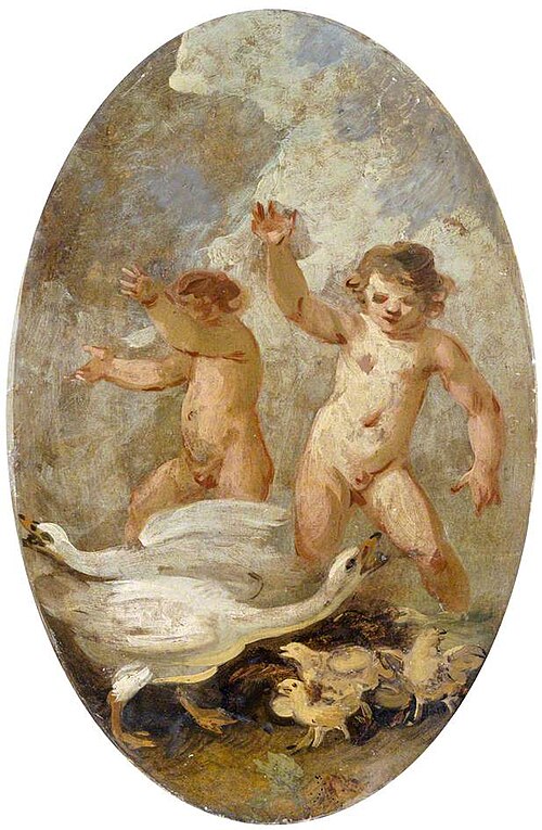 Putti with Geese, 1795, Julius Ibbetson