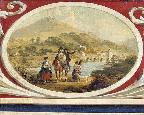 View of Llangollen, 1795, Julius Ibbetson