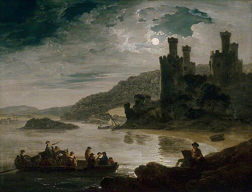 Conway Castle: Moonlight Effect, 1794, Julius Ibbetson