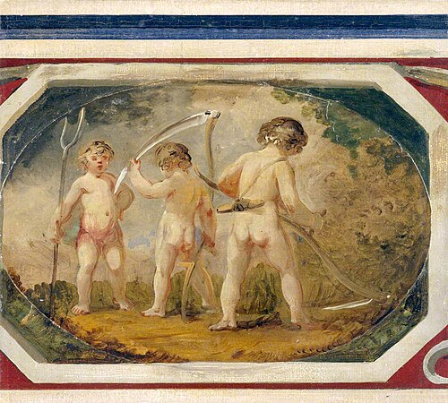 Putti Making Hay, 1795, Julius Caesar Ibbetson