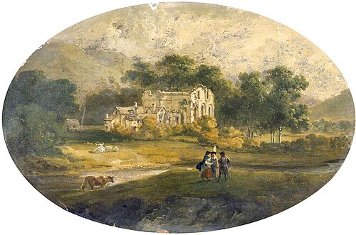 View of Valle Crucis, 1795, Julius Caesar Ibbetson