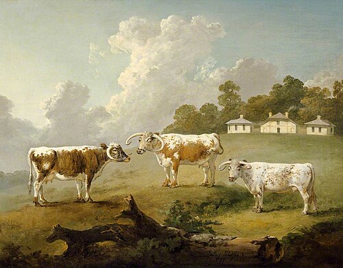 Three Long-Horned Cattle at Kenwood, 1797, Julius Caesar Ibbetson