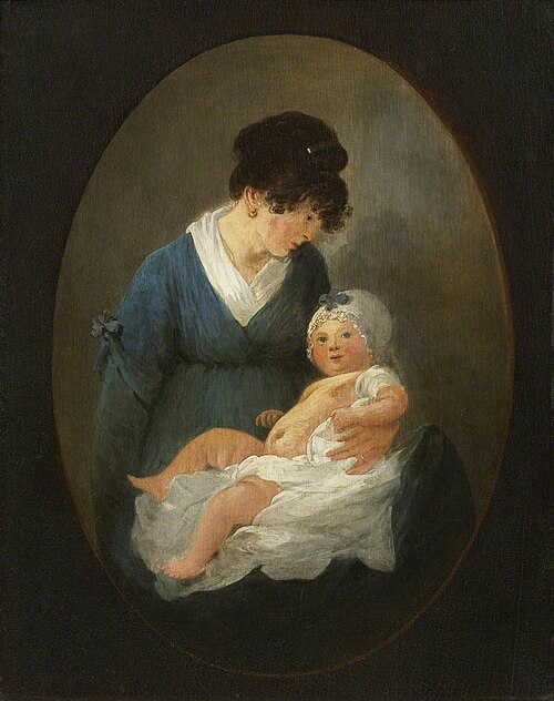 The Artist's Wife and Child, 1805, Julius Ibbetson