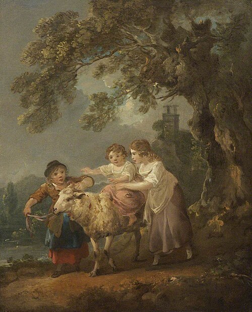 Children and the Pet Sheep, 1805, Julius Ibbetson