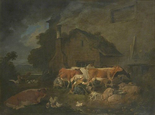 Milking Time on a Lake District Farm, 1806, Julius Ibbetson