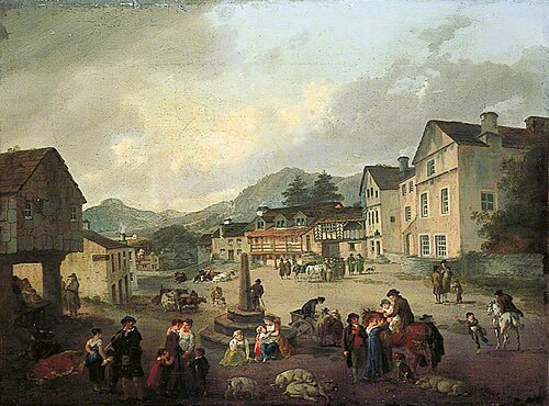 Market Place, Ambleside, Cumbria, 1817, Julius Ibbetson