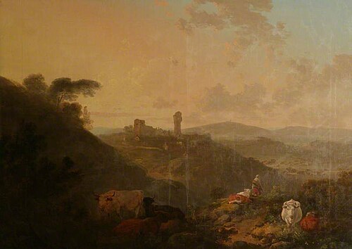 View of Llantrisant, Glamorganshire, from the Westward, , Julius Caesar Ibbetson