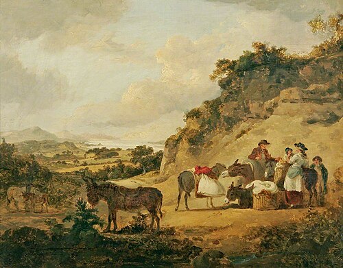 Peasants in a Welsh Landscape, , Julius Caesar Ibbetson