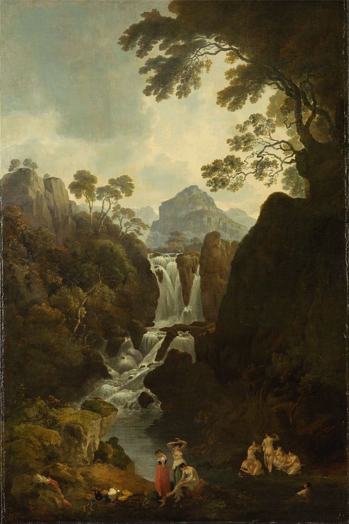 A Waterfall with Bather, 1811, Julius Caesar Ibbetson