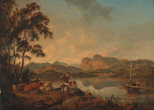 Langdale Pikes from Lowood, 1800, Julius Caesar Ibbetson