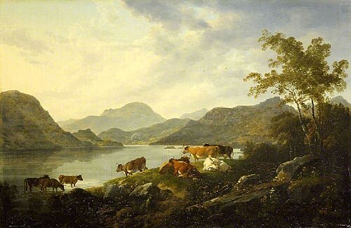 Ullswater from the foot of Gowbarrow Fell, 1808, Julius Caesar Ibbetson