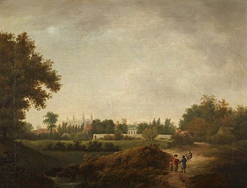 King's College Chapel, Cambridge, from Coe Fen, Cambridge, 1798, Julius Ibbetson