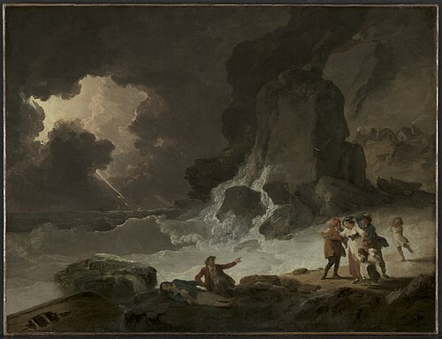 A Storm Behind the Isle of Wight, 1790, Julius Caesar Ibbetson